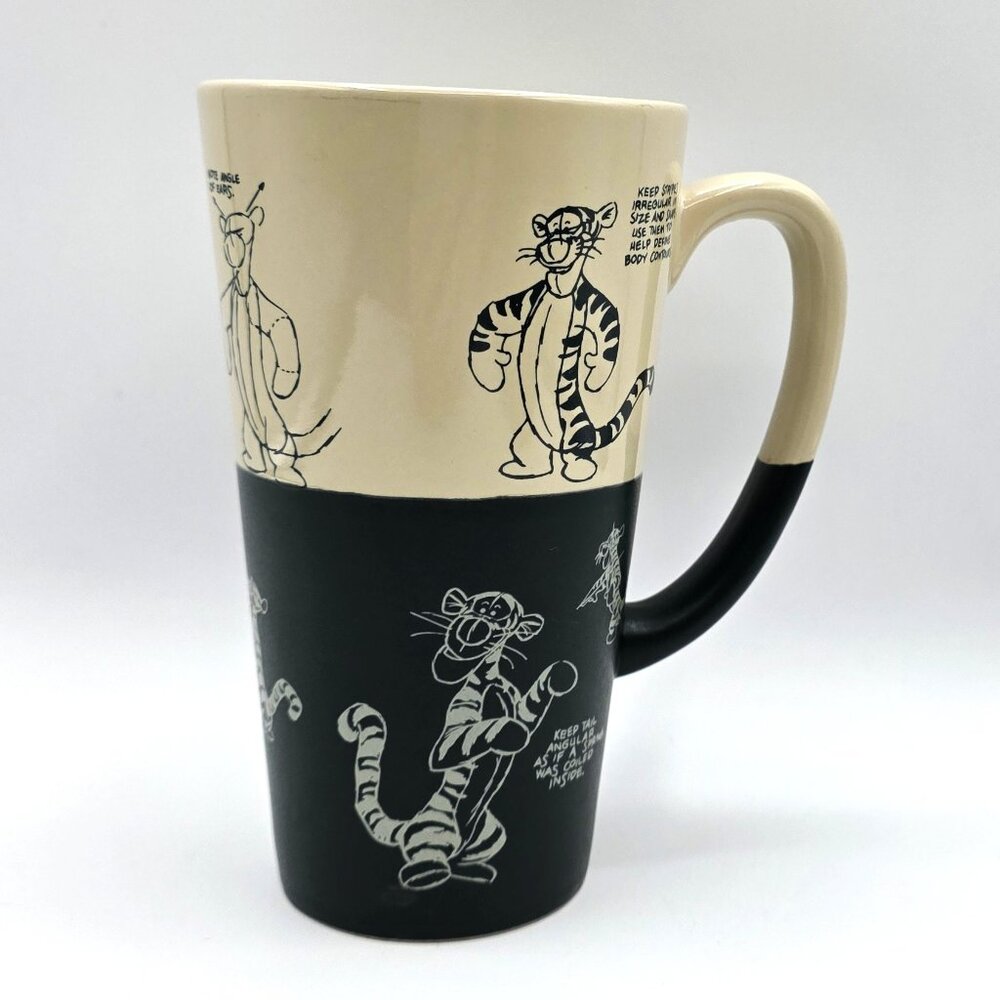 Disney World Tigger Tall Latte Coffee Cup Mug How to Draw Sketch Animation 6"